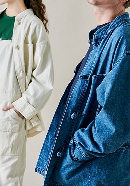 KELEN | CHINE BUTTON COVER ALL / China coverall Color:LT INDIGO
