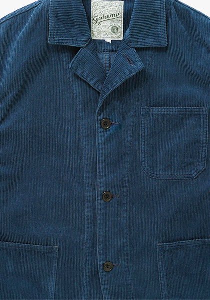GO HEMP GO HEMP | EQUIPMENT SUIT JACKET / Corduroy jacket Color: NAVY BLUE