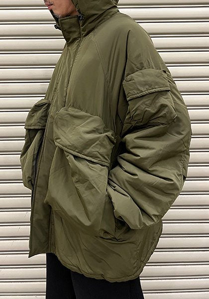 KELEN | BIG POCKET HOODED PUFF JACKET / Big pocket hooded puff jacket Color: Khaki