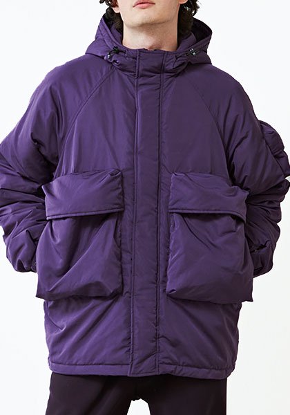 KELEN | BIG POCKET HOODED PUFF JACKET / Big pocket hooded puff jacket Color: Purple