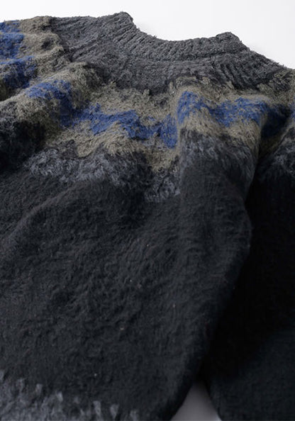 KELEN ケレン | BLURRED NORDIC CIRCLE KNIT カラー:CHARCOAL