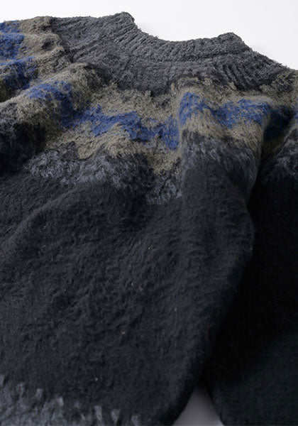 KELEN ケレン | BLURRED NORDIC CIRCLE KNIT カラー:CHARCOAL