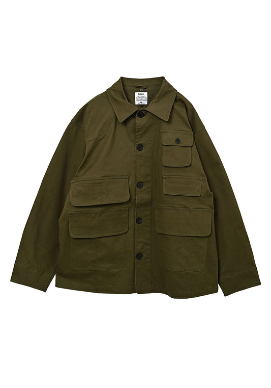 KELEN ケレン | LAYERED COLLAR HUNTING JACKET / ワークジャケット [OLIVE]