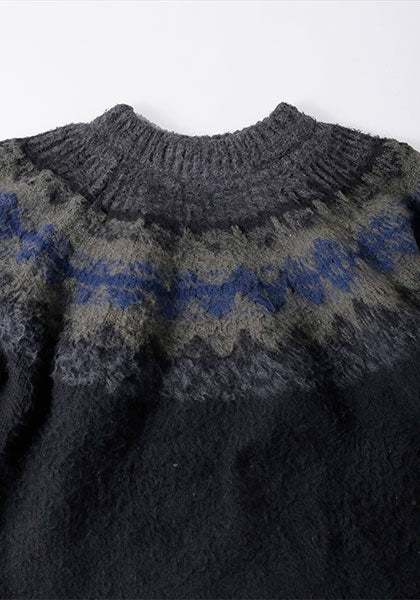 KELEN ケレン | BLURRED NORDIC CIRCLE KNIT カラー:CHARCOAL