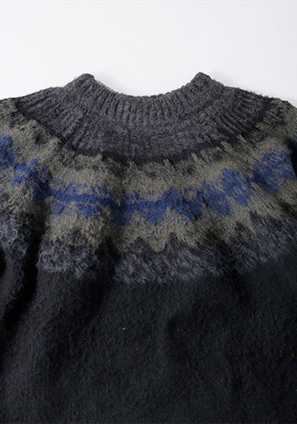 KELEN ケレン | BLURRED NORDIC CIRCLE KNIT カラー:CHARCOAL