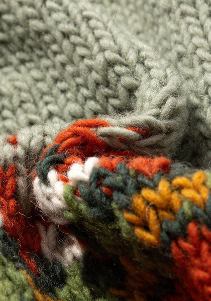 HAVE A GRATEFUL DAY ハブ ア グレイトフル デイ | PEACE PATTERN WOOL KNIT CREW カラー : SAGE GREEN