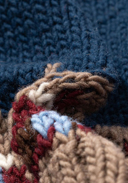 HAVE A GRATEFUL DAY ハブ ア グレイトフル デイ | PEACE PATTERN WOOL KNIT CREW カラー : NAVY