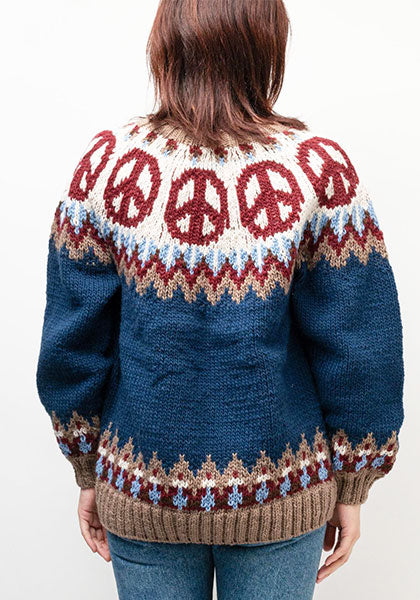 HAVE A GRATEFUL DAY ハブ ア グレイトフル デイ | PEACE PATTERN WOOL KNIT CREW カラー : NAVY