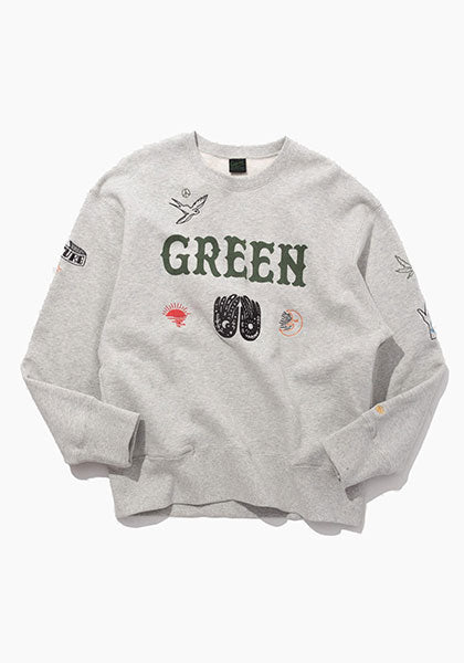 GOHEMP ゴーヘンプ | GREEN CREW SWEAT カラー:ASH HEATHER