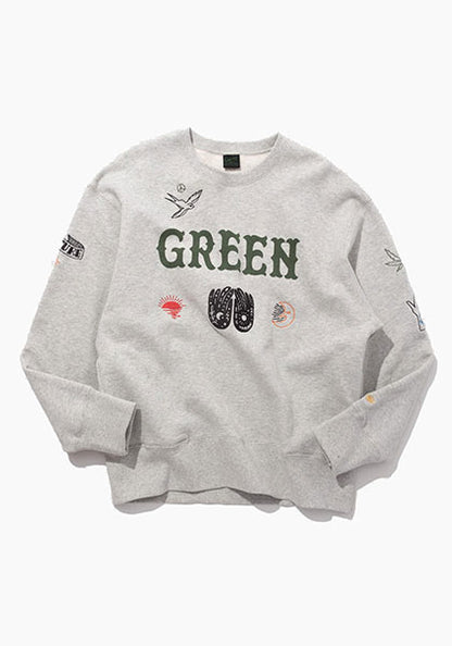 GOHEMP ゴーヘンプ | GREEN CREW SWEAT カラー:ASH HEATHER