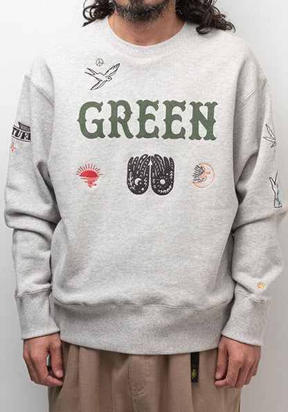 GOHEMP ゴーヘンプ | GREEN CREW SWEAT カラー:ASH HEATHER