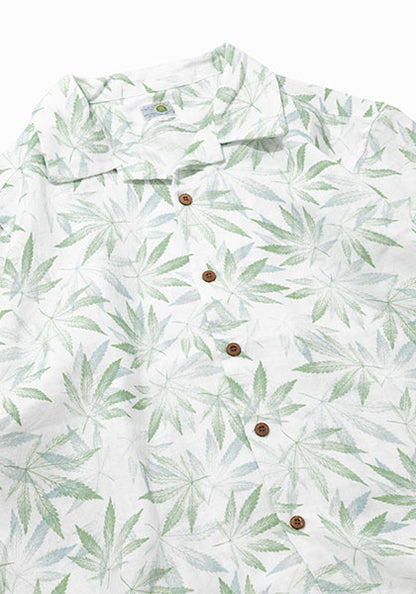 GOHEMP ゴーヘンプ | OPEN MIND SHIRTS leaf pattern カラー : NATURAL