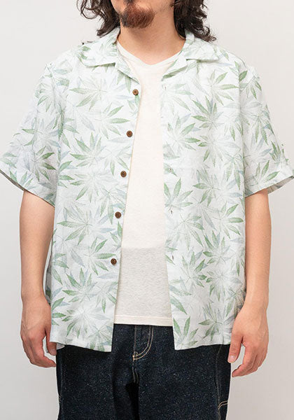GOHEMP ゴーヘンプ | OPEN MIND SHIRTS leaf pattern カラー : NATURAL