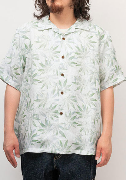 GOHEMP ゴーヘンプ | OPEN MIND SHIRTS leaf pattern カラー : NATURAL