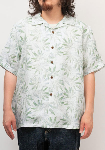 GOHEMP ゴーヘンプ | OPEN MIND SHIRTS leaf pattern カラー : NATURAL