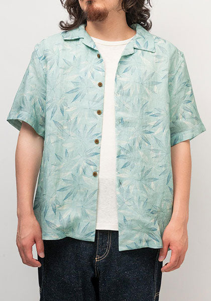 GOHEMP ゴーヘンプ | OPEN MIND SHIRTS leaf pattern カラー : GREEN