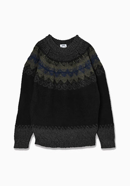 KELEN ケレン | BLURRED NORDIC CIRCLE KNIT カラー:CHARCOAL