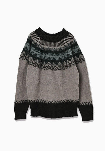 KELEN ケレン | BLURRED NORDIC CIRCLE KNIT カラー:MOKUBEIGE
