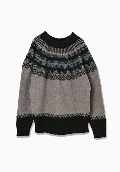 KELEN ケレン | BLURRED NORDIC CIRCLE KNIT カラー:MOKUBEIGE