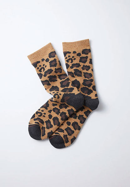 ROTOTO ロトト | PILE LEOPARD CREW SOCKS