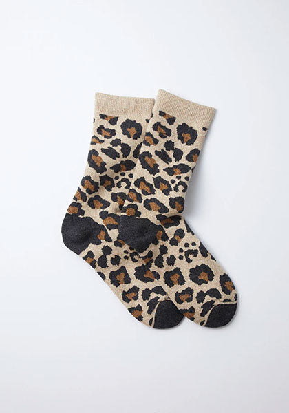 ROTOTO ロトト | PILE LEOPARD CREW SOCKS