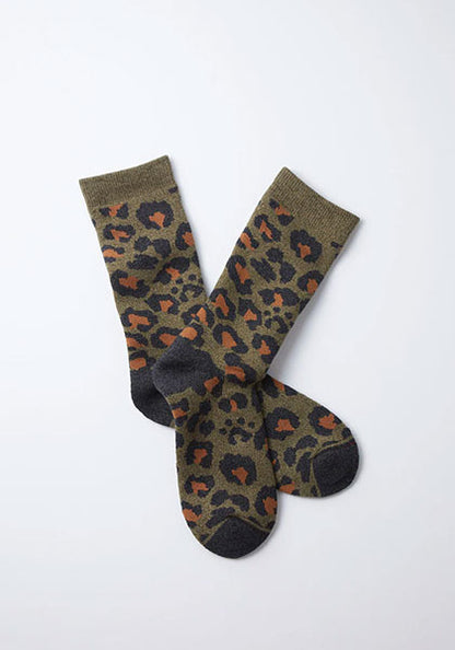 ROTOTO ロトト | PILE LEOPARD CREW SOCKS
