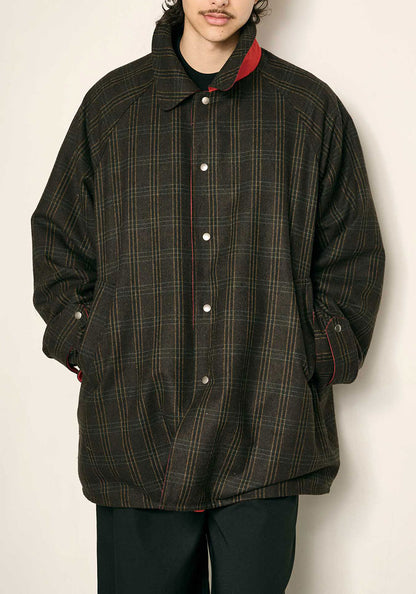 KELEN ケレン | REVERSIBLE CHECK COAT / リバーシブルチェックコート [BROWN]