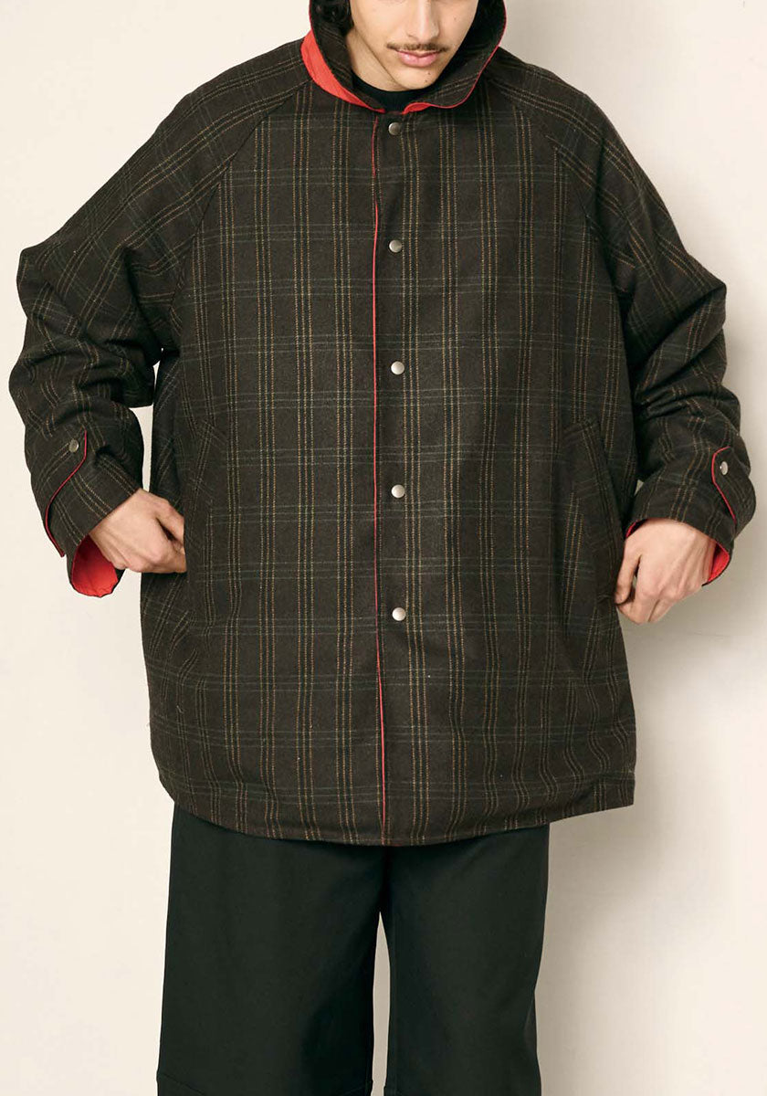 KELEN ケレン | REVERSIBLE CHECK COAT / リバーシブルチェックコート [BROWN]