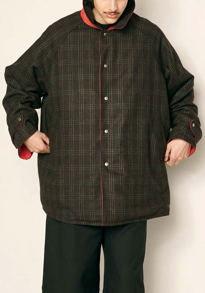 KELEN ケレン | REVERSIBLE CHECK COAT / リバーシブルチェックコート [BROWN]